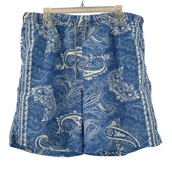 Peter Millar XL Blue Germ Pattern Stretch Waist Swim Trunks - Picture 4 of 5